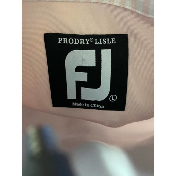 Foot Joy Polo Mens Size Large Prodry Lisle light pink Governors Club Tennessee - Picture 3 of 12